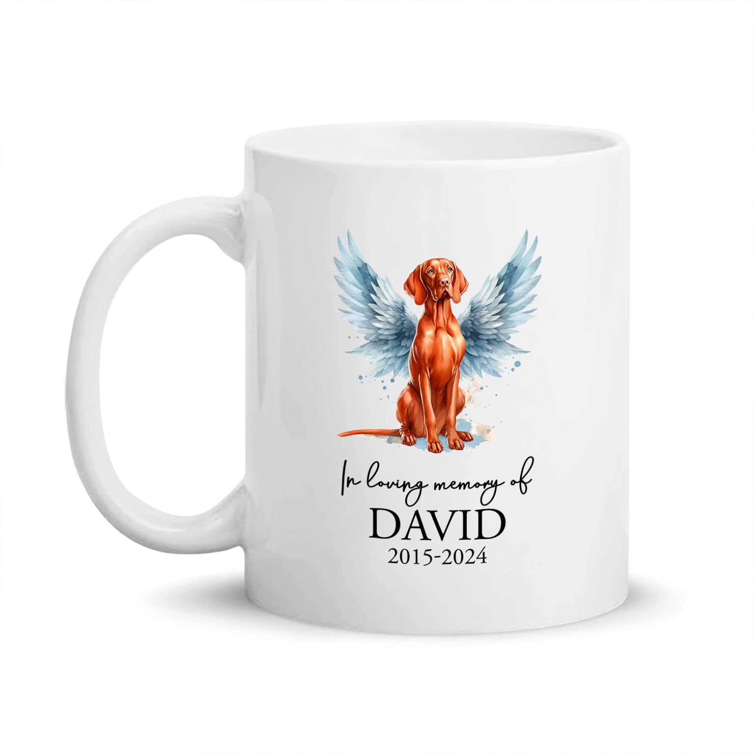 Amazon.com: Personalized Angel Wings Dog Coffee Cup, Vizsla Dog
